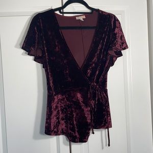 Velvet Wrap Blouse